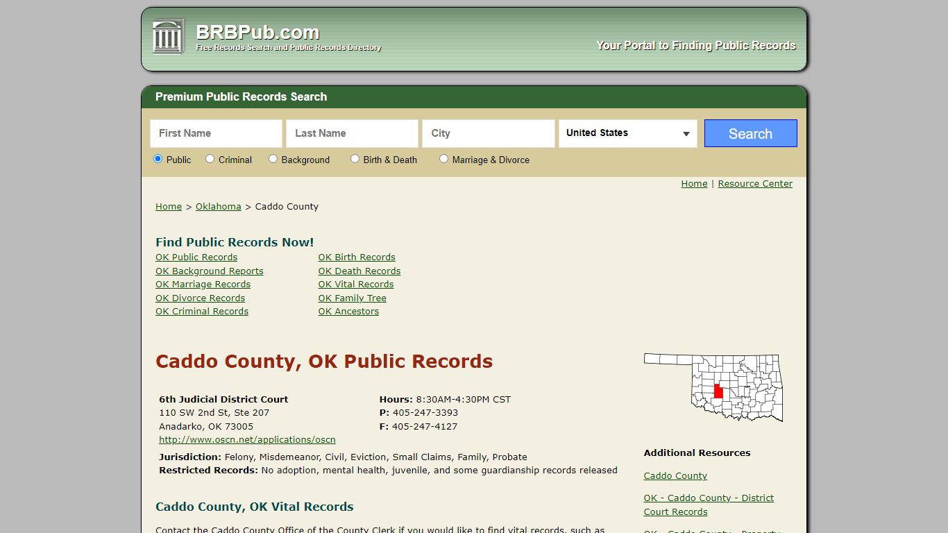 Caddo County Public Records | Search Oklahoma Government ...